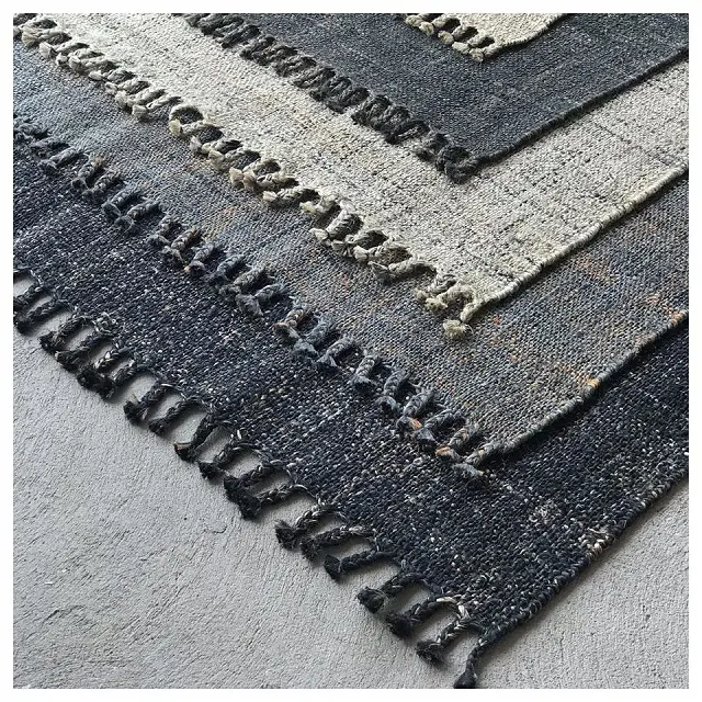 Sisal de yute de tela Natural rústica, personalizado, borlas, flecos, tejido a mano, alfombra hecha a mano, tapete para puerta de suelo