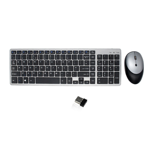 Awireless-teclado y ratón inalámbricos, 7 colores retroiluminados y alta función, un enchufe para ratón y teclado