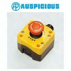 Stazione di controllo gialla con scatola interruttore selettore momentaneo da 22mm a pulsante per interruttori momentanei - Product Image 2