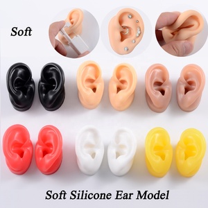Yumuşak silikon 1:1 kulak insan kulak modeli dövme Piercing uygulama gösterisi küpe araçları takı kulak çiviler ekran - Product Image 2