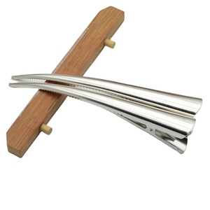 16cm Oversize Silver Teethed Plain Metal Beak <strong>Clip</strong> Top <strong>Long</strong> Salon Hairpins Barrette for Women Hairdresssing Big Crocodile <strong>Clip</strong> - Product Image 1