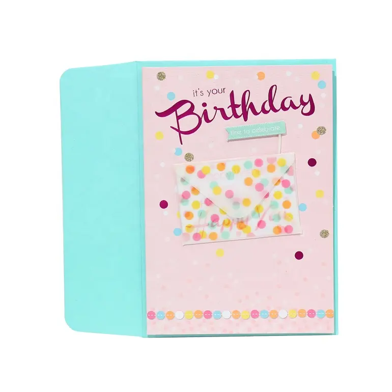 最高の願いお誕生日おめでとうカード、高品質の3D手作りの誕生日グリーティングカード