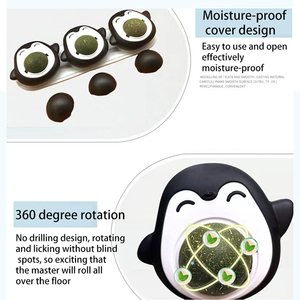 Venta al por mayor Durable Penguin Design Interactive Ball Cat Toy Safe Wall Sucker con Triple Catnip Mint Licking - Product Image 3