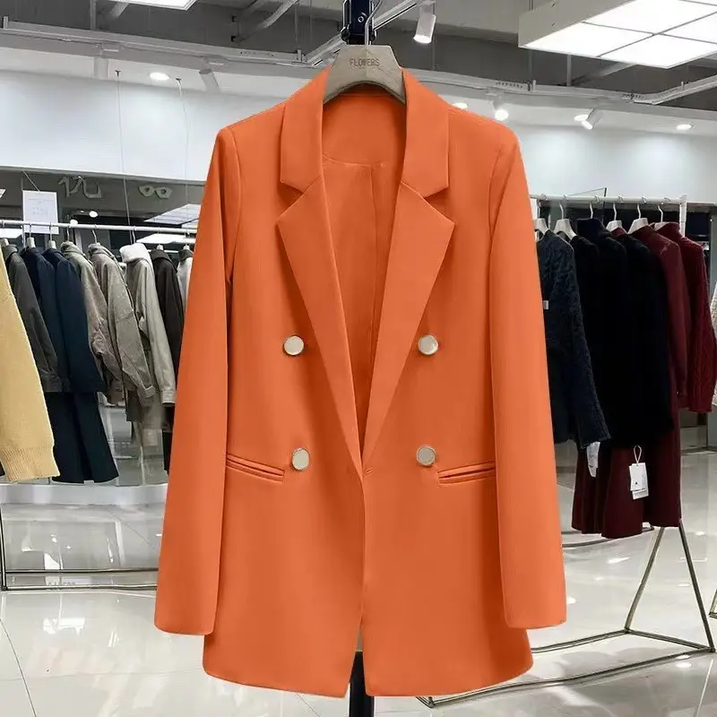 Sıcak satış Blazer ceket ofis bayanlar kadın giyim moda Trendy özel yüksek kaliteli ekose uzun takım elbise kadın Blazer