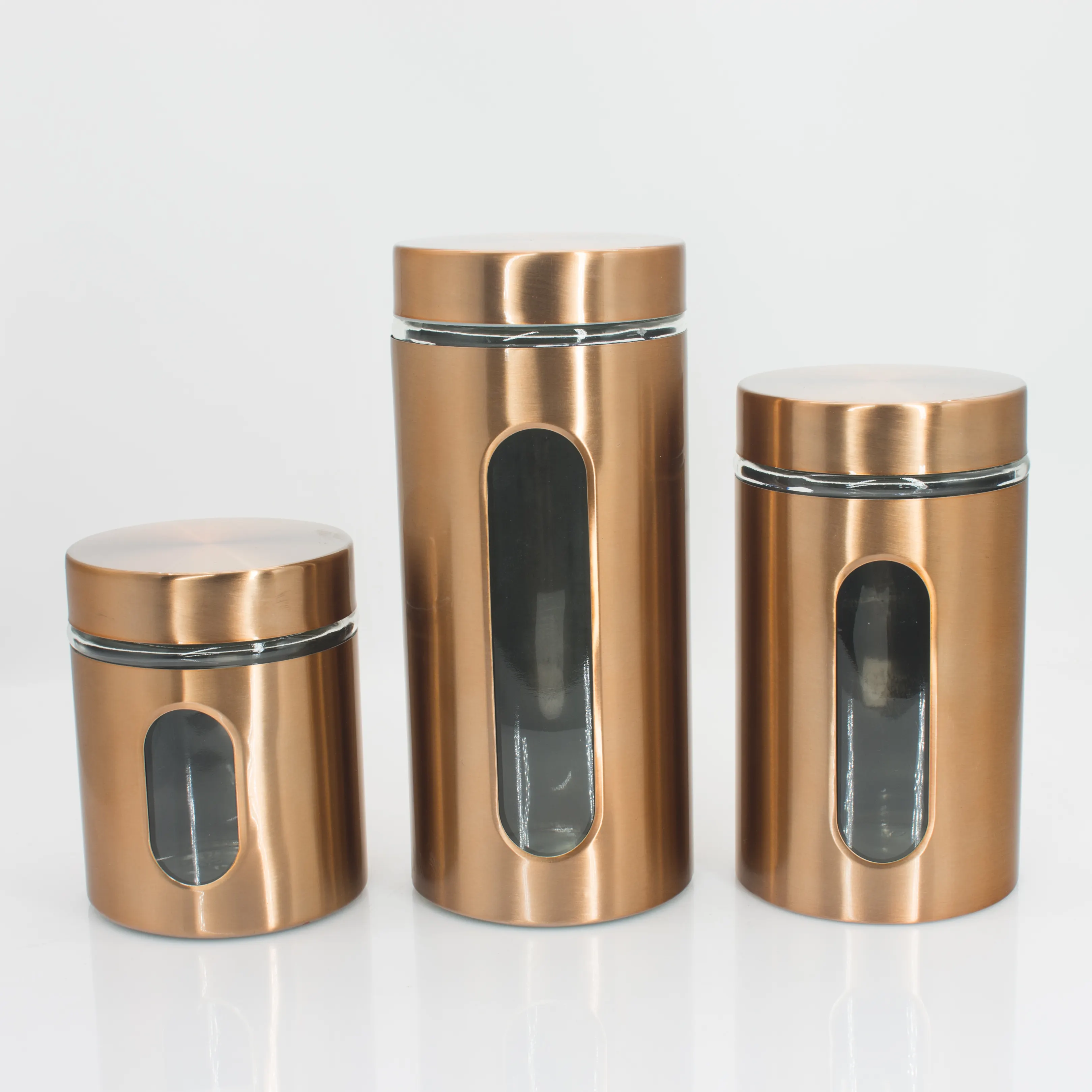 ティーシュガーコーヒー収納容器セットステンレス鋼コーティングガラスキャニスタージャーセット