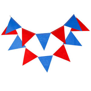 Banderines de poliéster impermeables, banderas de cadena de unión triangular rectangular, banderas de banderín triangular de equipo de fútbol, bandera triangular personalizada - Product Image 1