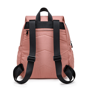 Mini mochila de color sólido con patrón gráfico Nylon impermeable y cierre de cremallera Bolsillo trasero con cremallera Llavero - Product Image 3