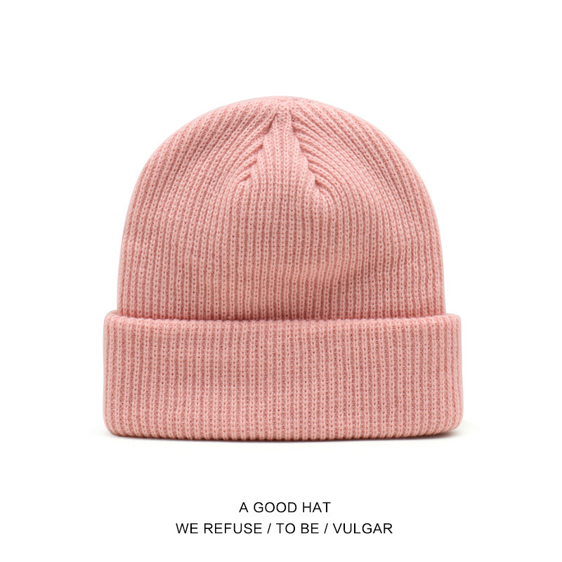 Bonnet en laine rose