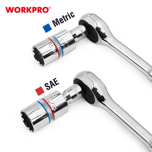 WORKPRO16PCメカニックツールボックスセット3/8 "ダブルエンドCR-Vスパナソケットセット自動修理ハンドツールキットギアレンチ - Product Image 4