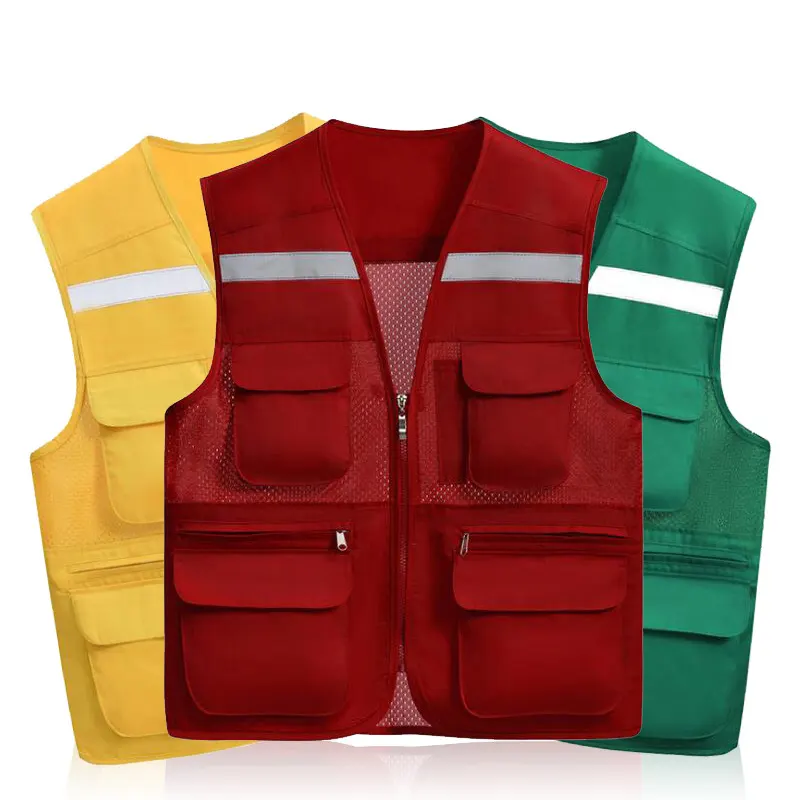 Fluorescente strada riflettente giacca impermeabile classe 2 di sicurezza gilet con tasche di sicurezza gilet traspirante vestiti di sicurezza