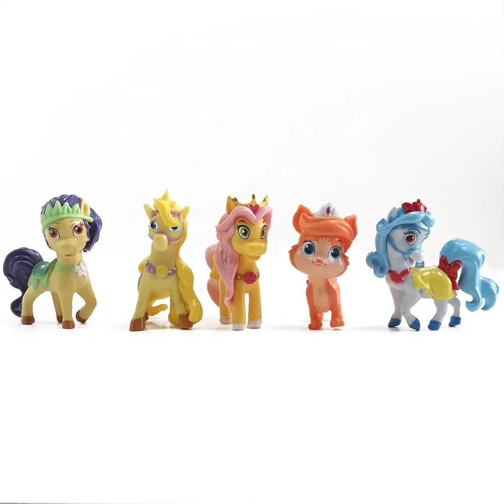 Dihua миниатюрные Мультяшные фигурки животных, лошадей, индивидуальный дизайн материала, Мультяшные пластиковые игрушки, фигурки лошадей
