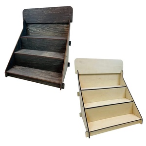 Custom Portable 3-<strong>Step</strong> Retail <strong>Counter</strong> Top <strong>Display</strong> Stand Wooden Craft Showcase for Sundries - Product Image 2