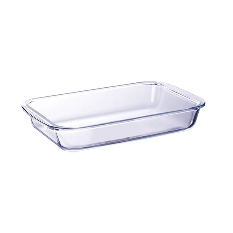 Glass bakeware microwave ovenware glass oven dish borosilicate bakeware baking tray can customizable bamboo lid