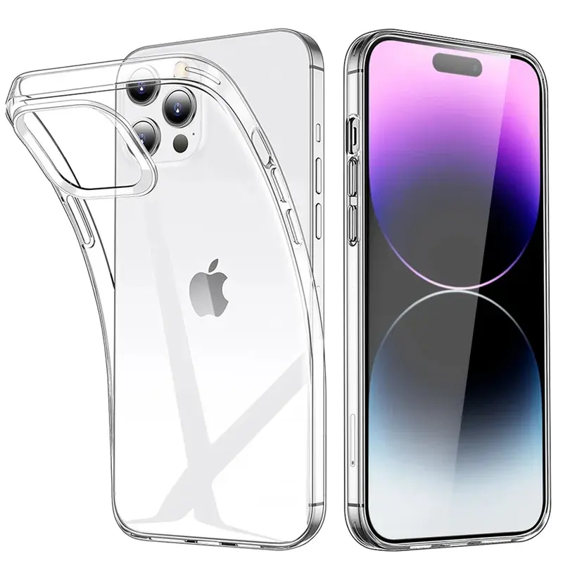 Doorzichtige Telefoon Hoesje Voor Iphone 13 14 15 Pro Max 12 Mini 7 8 Plus Zachte TPU Ultradunne Achterkant Hoes Voor Iphone 11 Pro X Xr Xs Max