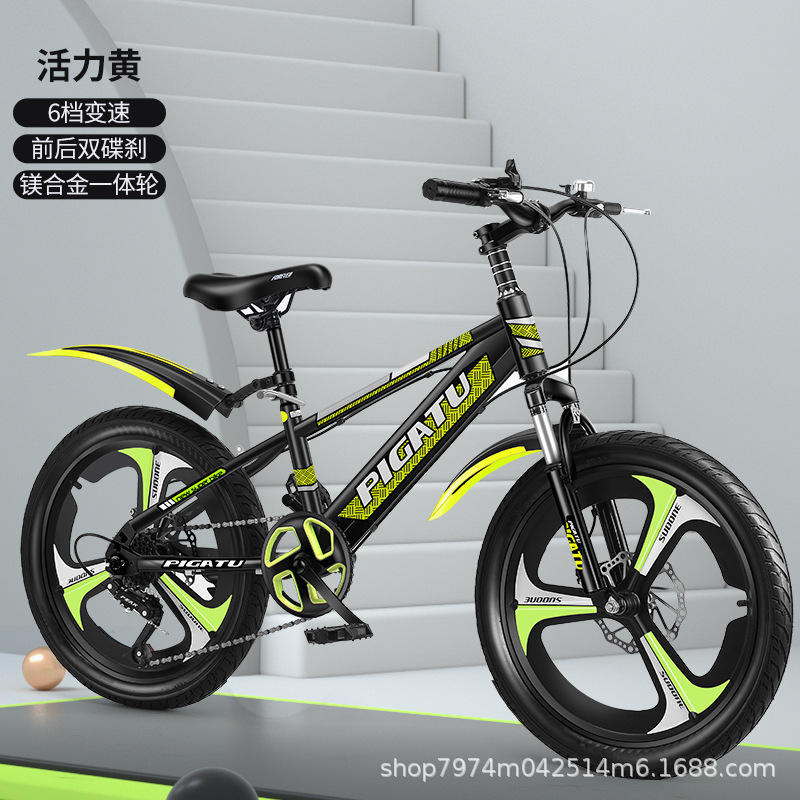 Vitesse variable, freins à disque amortisseurs, roues intégrées, vert