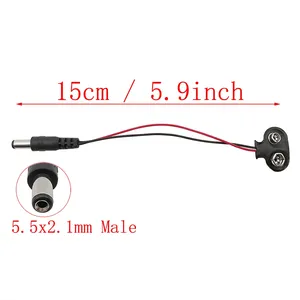 T tipo 9V DC connettore di alimentazione a scatto cavo spina Clip connettore a cilindro adattatore per Arduino Uno R3 fai da te tipo T - Product Image 2