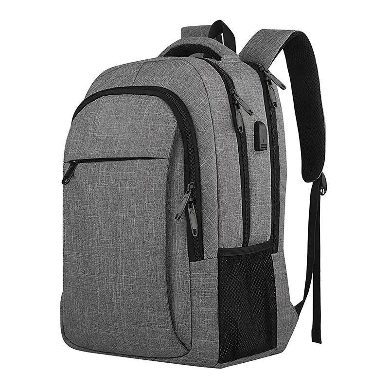 Schlank Durable mit USB Lade Port Passt 15,6 Zoll Notebook Grau Schule Computer Tasche für Männer & Frauen