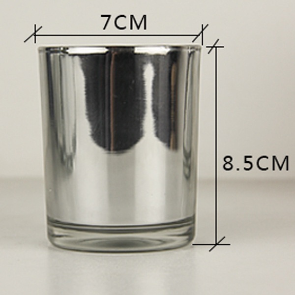 Electroplating silver glass DIY candle holder cup homemade candle cup