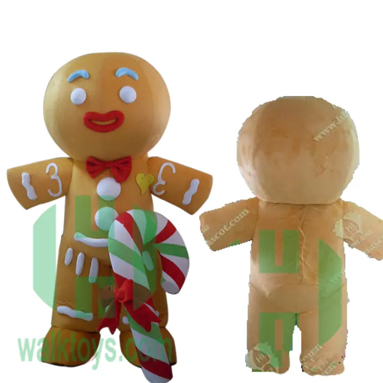 High Quality Wholesale custom christmas adult Gingerbread man mascot costume Customized walking EVA mascot for adult in hot sale