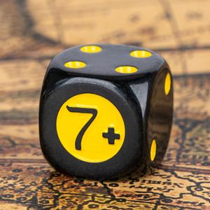 لعبة النرد 16 نرد مستديرة D6 Dnd مخصصة 6 جوانب من الراتنج الأسود البلاستيك لعبة النرد اللعب - Product Image 2