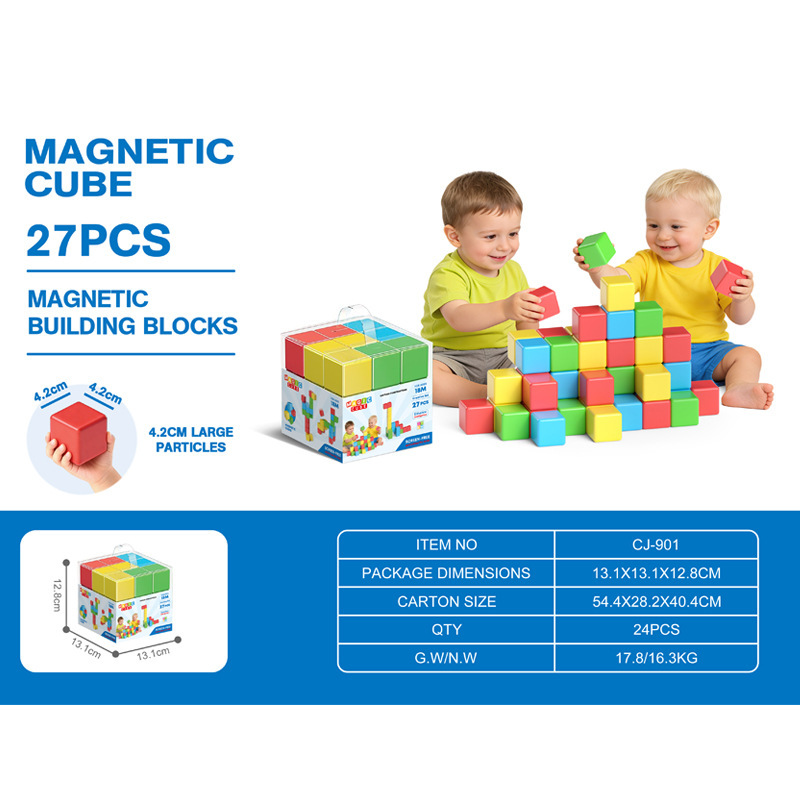 Cubes magnétiques CJ-901 - 4,2 cm - 27 pièces