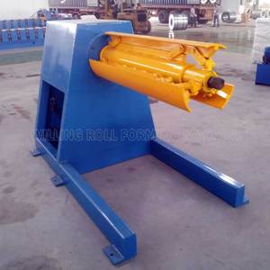 Desenrollador automático de bobina de acero hidráulico de 10 toneladas, maquinaria para hacer tejas de construcción con núcleo de motor, tipo rodillo, desenrollador - Product Image 6