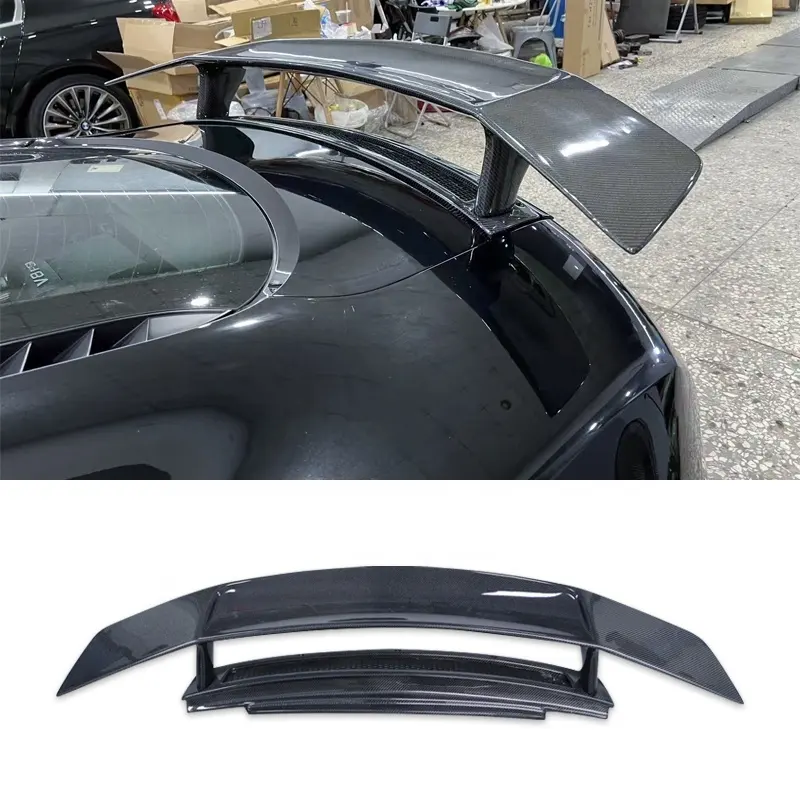 Sayap Spoiler belakang serat karbon gaya GT -V untuk Audi R8 V8 V10 2008-2015 bibir bagasi belakang