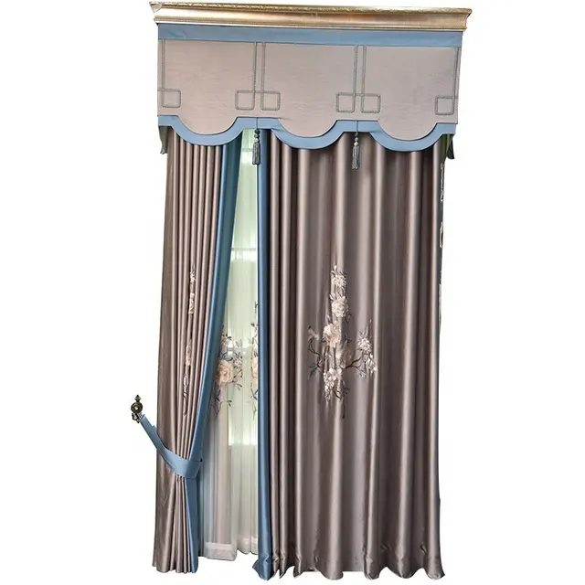 Di lusso in stile europeo tenda mantovana modelli del ricamo puro tessuti per tende della finestra