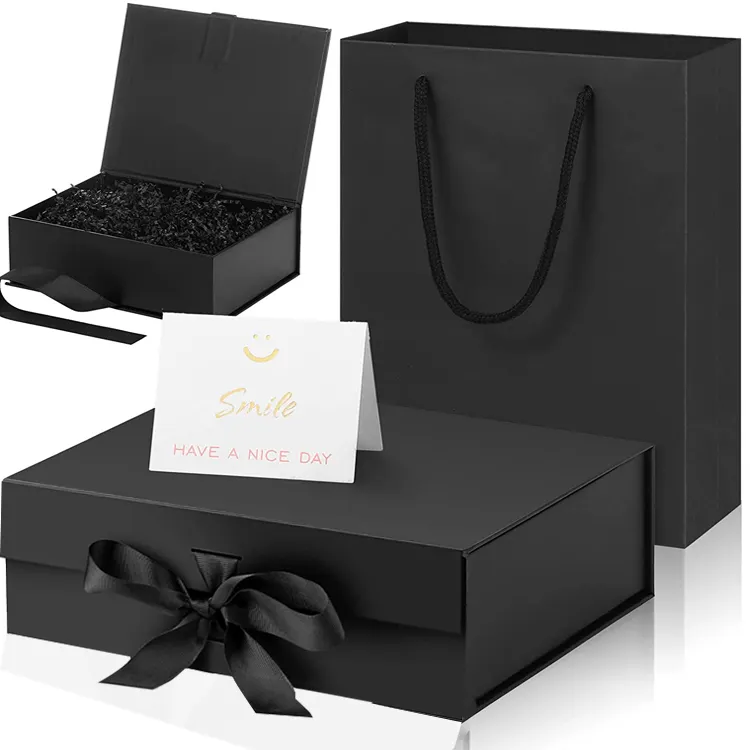 Ruban imprimé boîte cadeau rubans pour emballage logo personnalisé affaires mariage magnétique papier carton petites boîtes cadeau