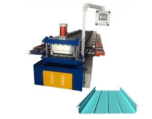 Automatic Color Steel 490 Self Lock Standing Seam Roof Sheet Roll Forming Machine PLC Control <strong>System</strong> Customizable Features Tile - Product Image 1