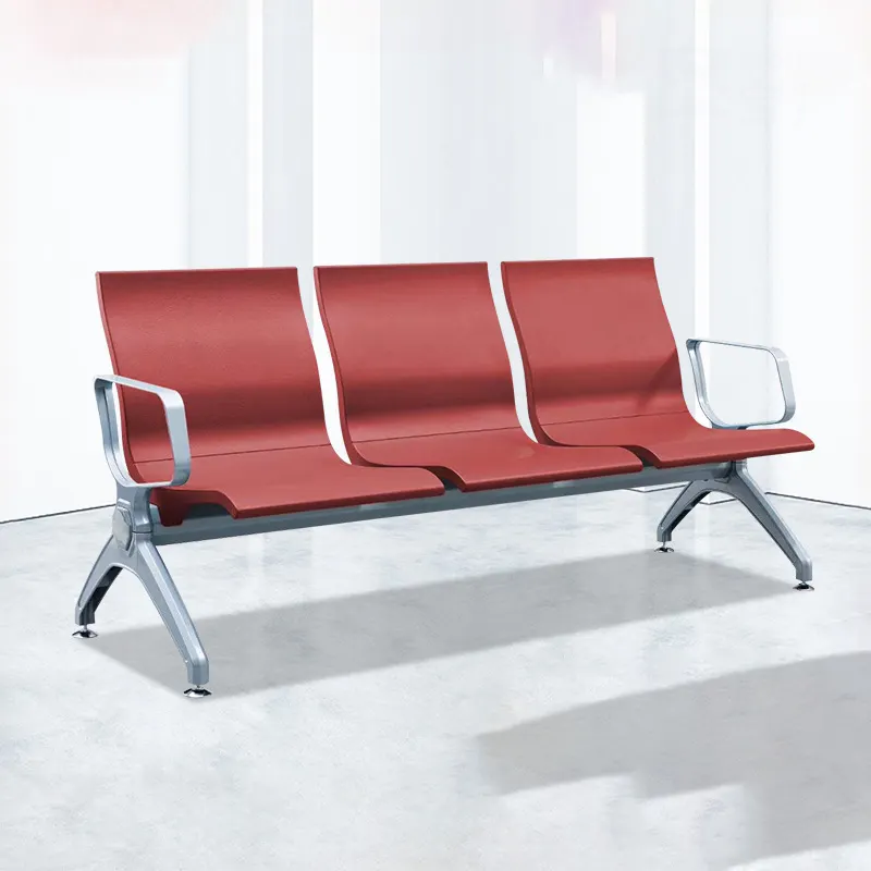 Chaise d'attente de gare à grande vitesse pour bus d'aéroport en alliage d'aluminium PU, repos public, clinique hospitalière