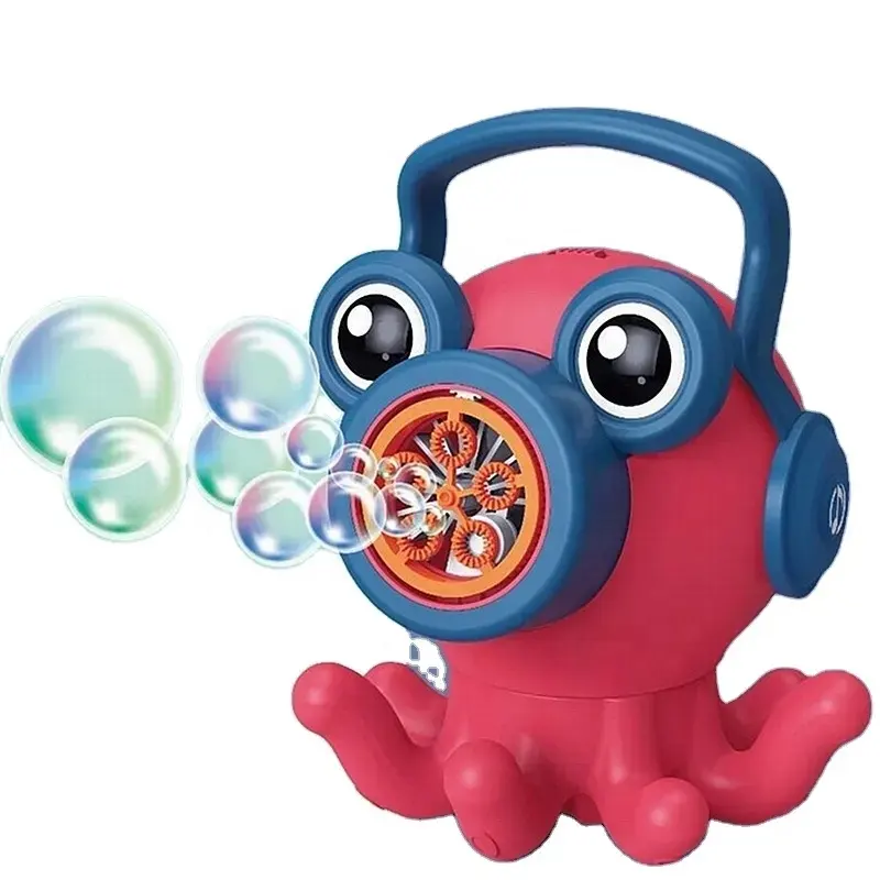 Samtoy, soplador de burbujas de jabón de rotación eléctrica automática de verano, máquina de burbujas para exteriores Octopu para niños, baño de bebé