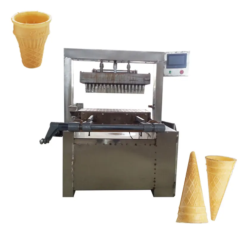 40 teste piccolo cono gelato morbido macchina per la vendita/automatico cono gelato linea di produzione Wafer