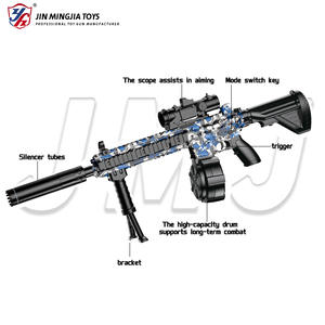 HK416 M416 jel topu Blaster elektrikli oyuncak tabanca manuel otomatik çift mod büyük kapasiteli davul ve klip ile 7-8mm su boncuk CS - Product Image 3