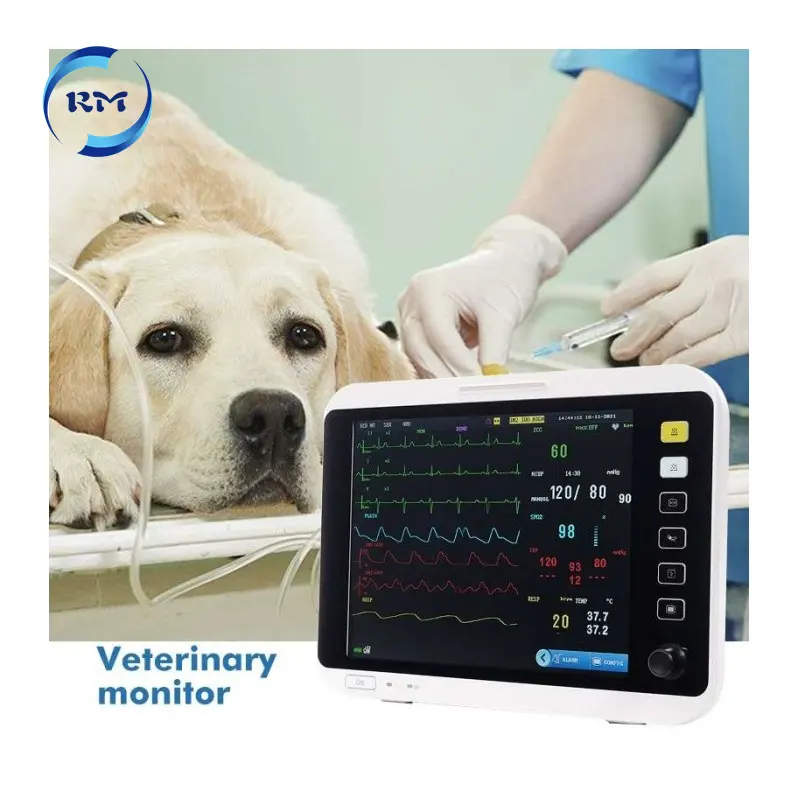 Monitor multiparamétrico de signos vitales de animales médicos veterinarios digitales portátiles de alta precisión Rayman con instalación de 3 vías