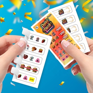 Kéo Tab Cờ Bạc Vé Tùy Chỉnh Mô Hình 5 Cửa Sổ Bóc Giành Chiến Thắng Giải Thưởng Đầy Đủ Màu Sắc In Kỹ Thuật Số - Product Image 1