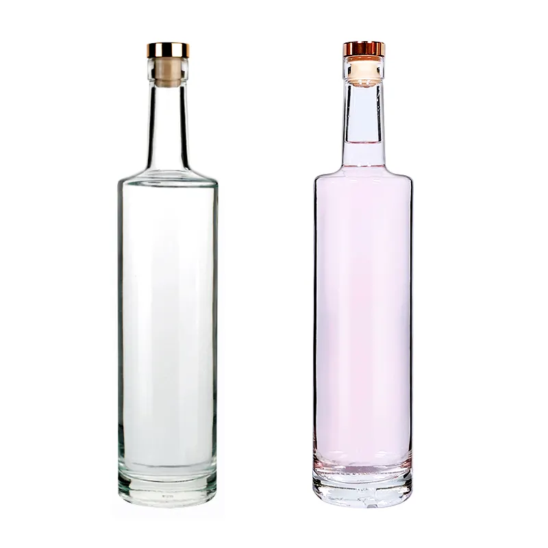 Benutzer definierte 750 ml Gin Liquor Flasche Brandy Rum Vodka Spirit Whisky Glasflasche 750 ml mit Kork