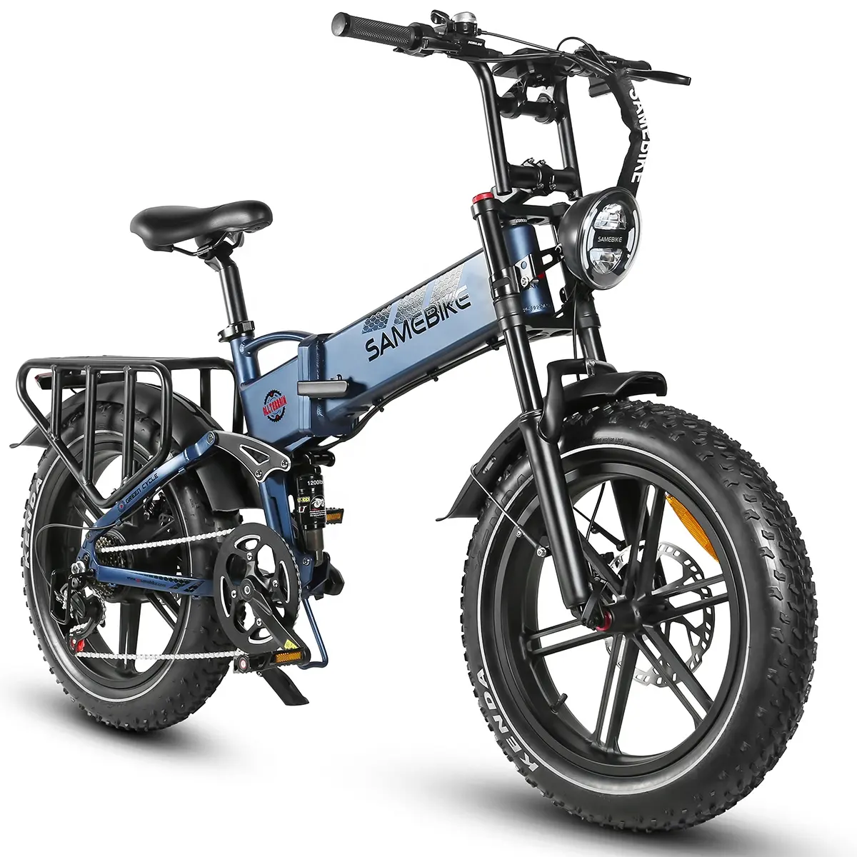 2023 nuovo Design SAMEBIKE 20 pollici RS-A02 1200w 17AH batteria a doppia spalla forcella pieghevole grasso pneumatico bicicletta elettrica