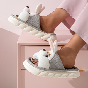 Kadınlar için yaz ev terlikleri nefes kapalı sevimli baskı terlik Slip-on açık ayak ev ayakkabıları - Product Image 6