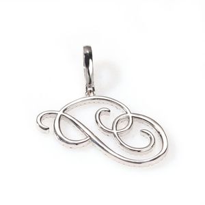 สร้อยคอแบบกำหนดชื่อเอง Micro Pave Cz Ice Out Bling Women 26ตัวอักษรเริ่มต้นตัวหนังสือตัวหนังสือแบบตัวหนังสือ - Product Image 4