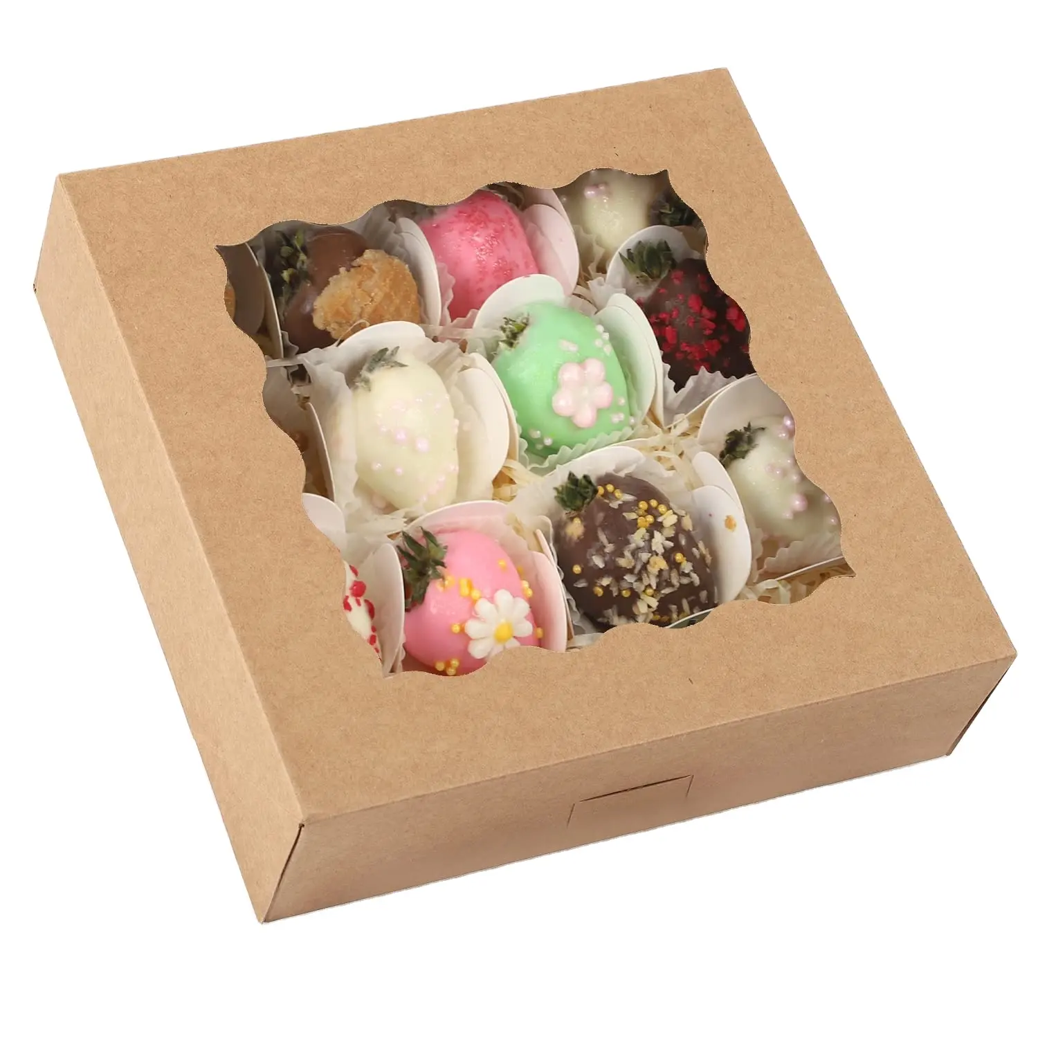 Коробки для печенья из крафт-бумаги для подарков, коробки для лакомства для выпечки, конфет, пончиков, кексов
