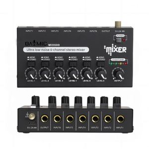 キーボードに適したモニタールーティング付きMIX600ProプロフェッショナルMutilミキサー小型ステージ電子ドラムサブミキサー - Product Image 1