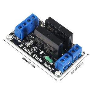2PCS 5V 2チャンネル2Aソリッドステートリレーモジュール高レベルトリガーミニ耐久デザインヒューズ付きDIYプロジェクト - Product Image 4