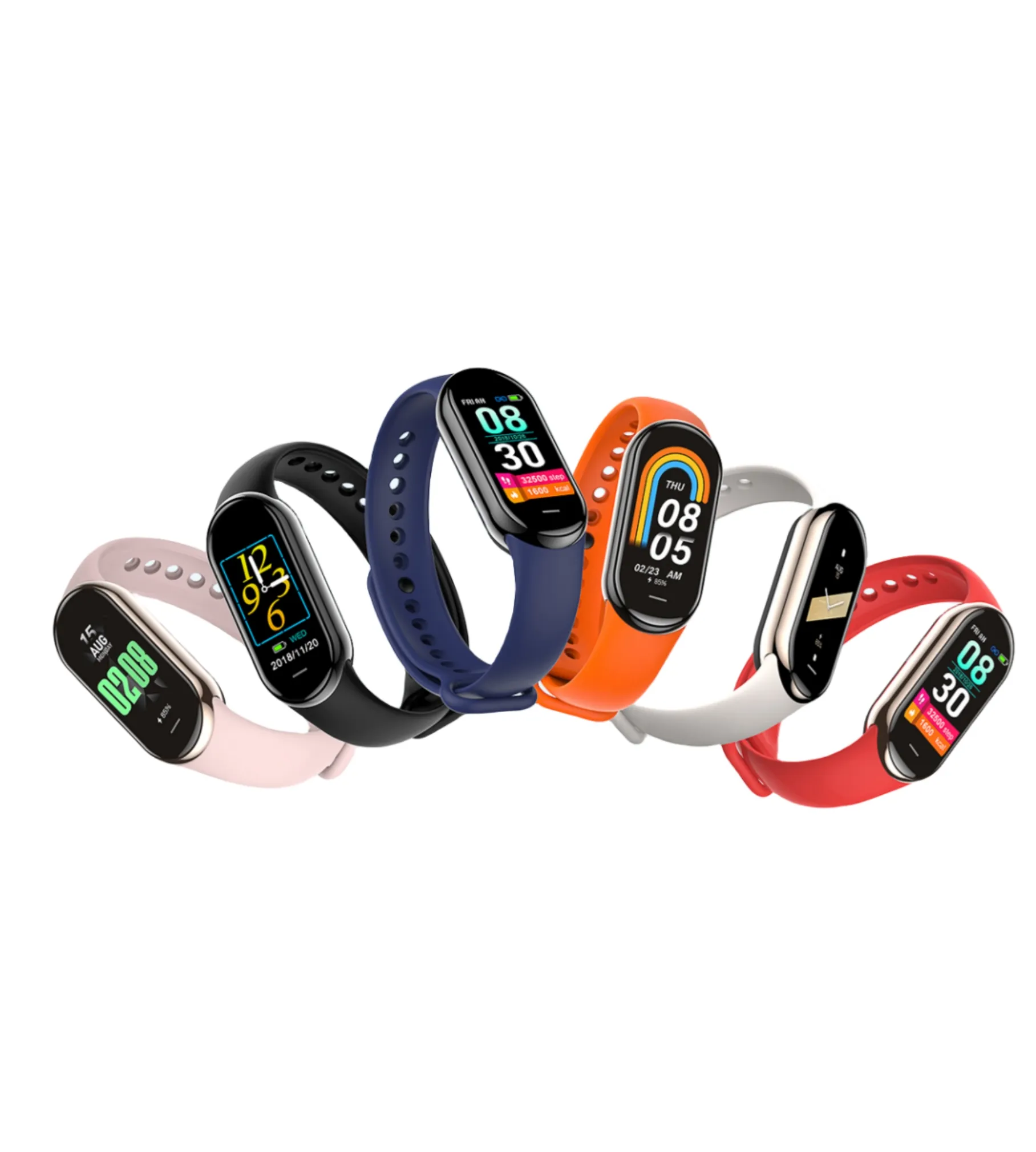 The M8 Smart wristband features a 1.14-inch HD screen with easy-to-replace strap, heart rate and waterproof motion