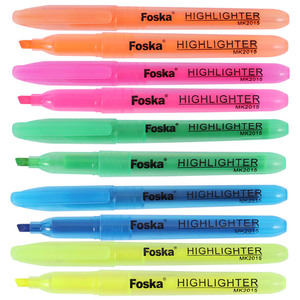 FOSKA Smooth Writing Wide and Narrow Lines <strong>Chisel</strong> <strong>Tip</strong> 5 Bright <strong>Highlighters</strong> Pen Set for Highlighting Your Notes Journals - Product Image 2
