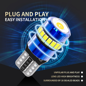 Nhà Sản Xuất Không Có Lỗi 194 W5w <span class=keywords><strong>T10</strong></span> <span class=keywords><strong>LED</strong></span> Canbus 168 Bóng Đèn 3014 18smd 12V Trắng Red Side Nêm Nội Thất Festoon Xe Dome Đèn - Product Image 4