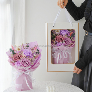 Món Quà Mới Ý Tưởng Cuối Cùng 3 Năm Giấy Gói Bất Tự Nhiên Khô Bó De Fleurs Mariage Vĩnh Cửu Rose Bảo Quản Bó Hoa Của Hoa - Product Image 3
