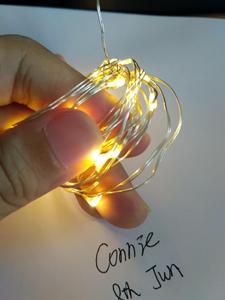 Noel CR2032 pille çalışan Led bakır tel dize peri ışık 2m 20leds noel Decora düğün led dize ışık - Product Image 6