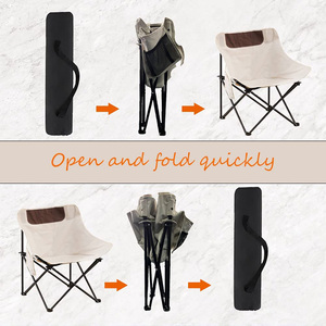 كرسي قمر محمول خفيف للغاية, كرسي قمر محمول خفيف للغاية قابل للطي مريح بحجم زجاجة مناسب للتخييم والصيد ، كرسي فولاذ قابل للطي - Product Image 3