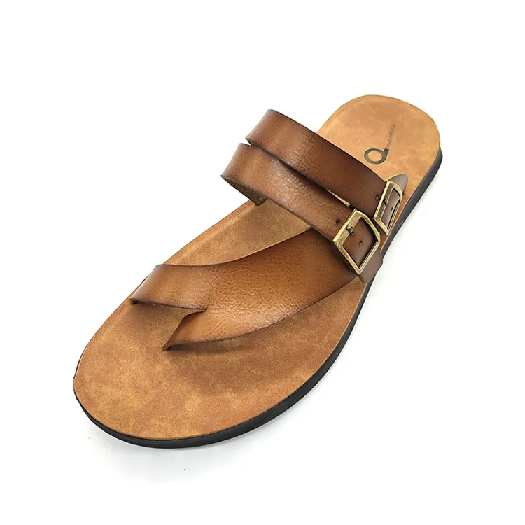 Sandalias de cuero cómodas con diseño personalizado para hombre